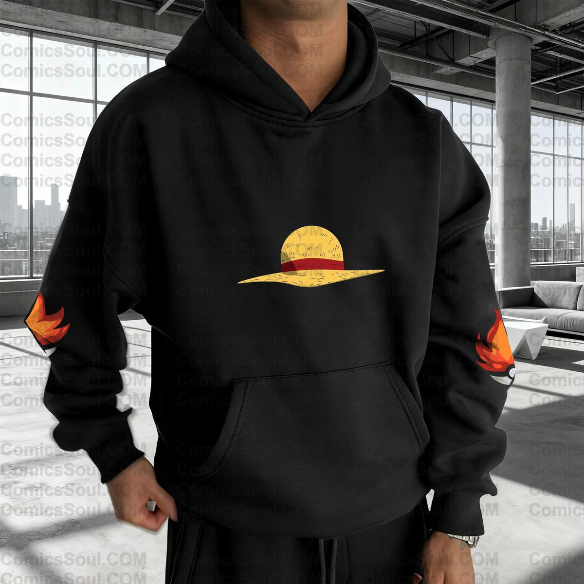 PKM-Plus Velvet Unisex Anime Graphic Streetwear Vintage Hoodie