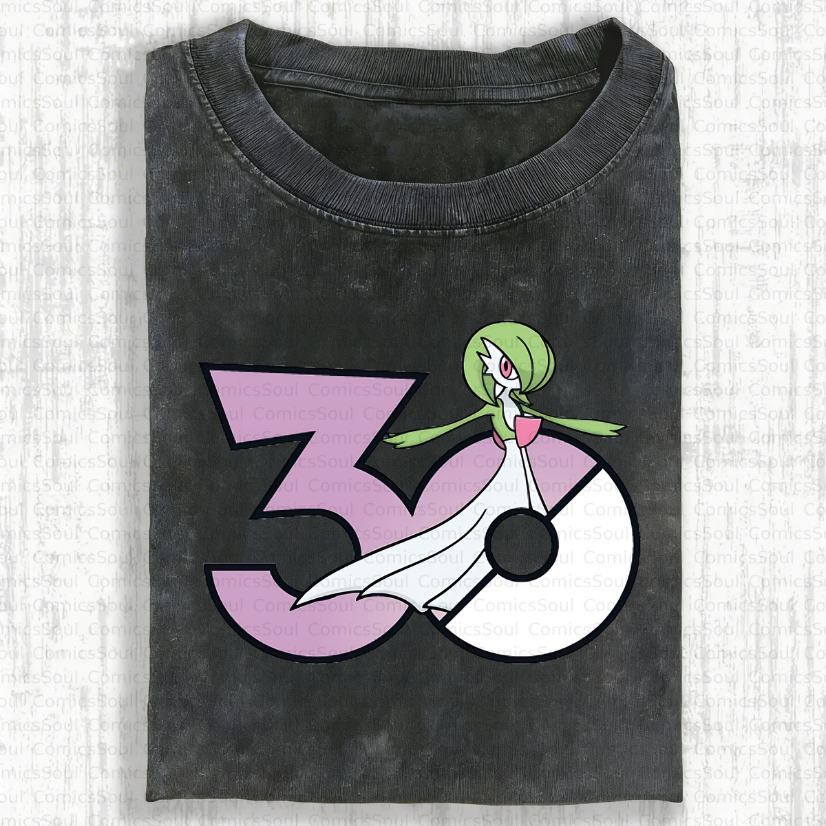 PKM-Unisex Anime Inspired Vintage Washed T-Shirt