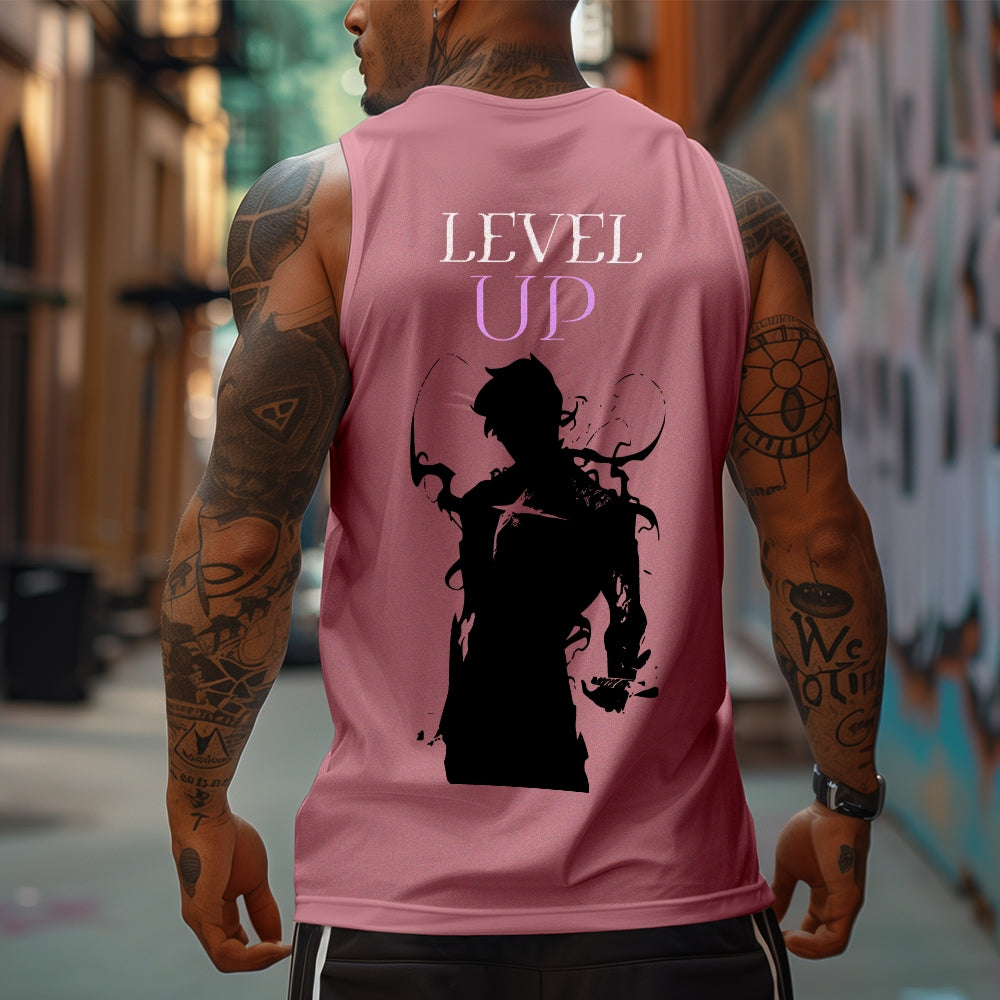 SL-Oversized Anime Print Gym Tank Top