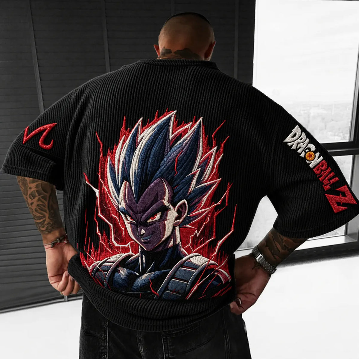 Dragon Ball Unisex Anime-Style Retro Corduroy Oversized T-Shirt