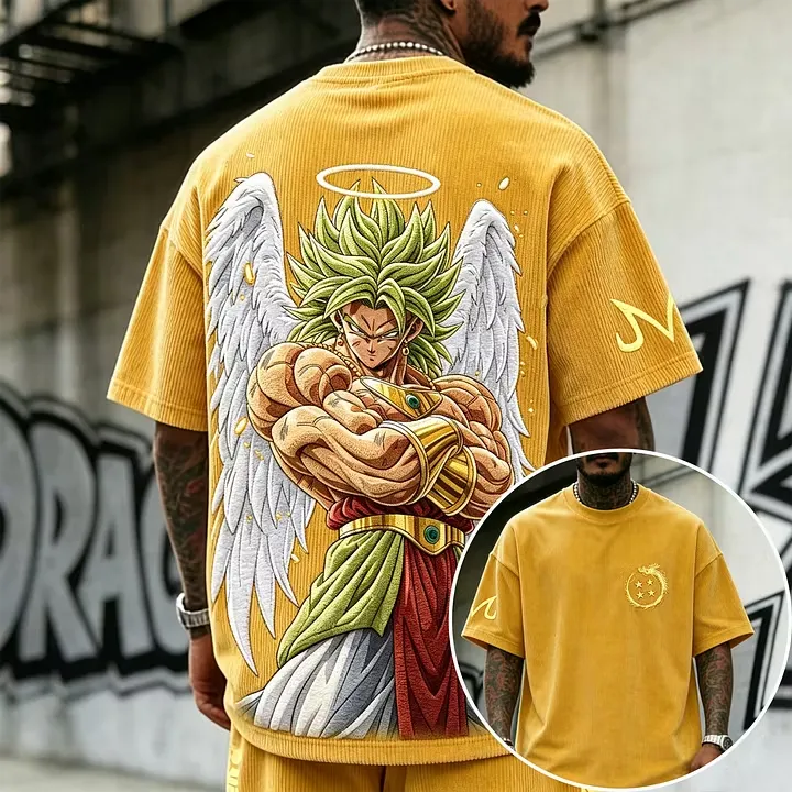 Dragon Ball Unisex Anime Inspired Vintage Corduroy T-Shirt