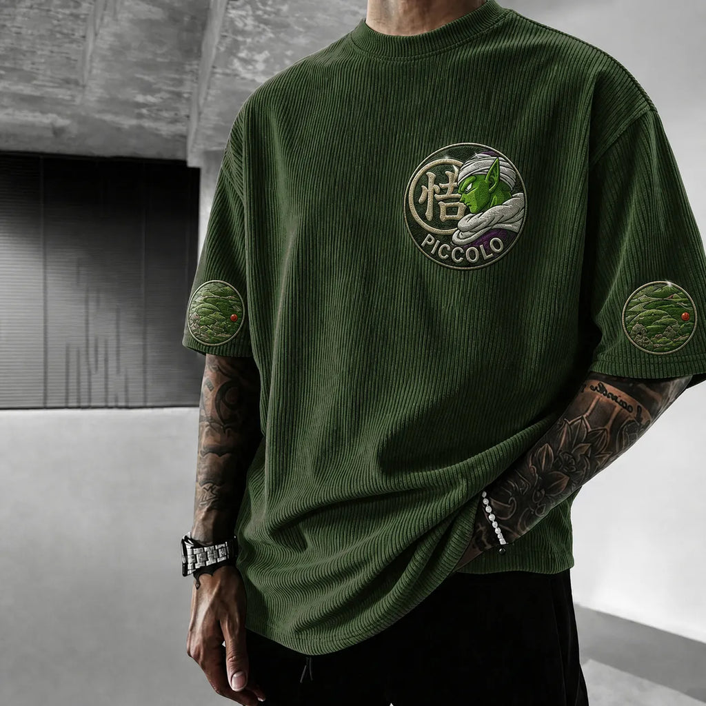 Dragon Ball Unisex Short-Sleeve Corduroy T-Shirt With Anime Print