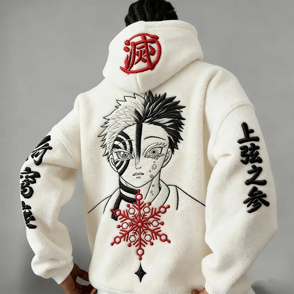 KNY Color-blocked Corduroy Hooded Sweatshirt