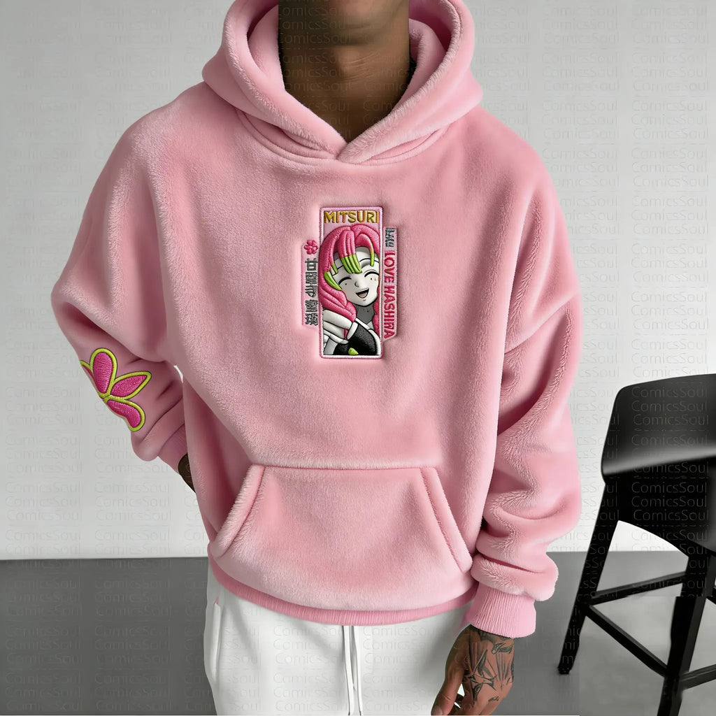 KNY Color-blocked Corduroy Hooded Sweatshirt