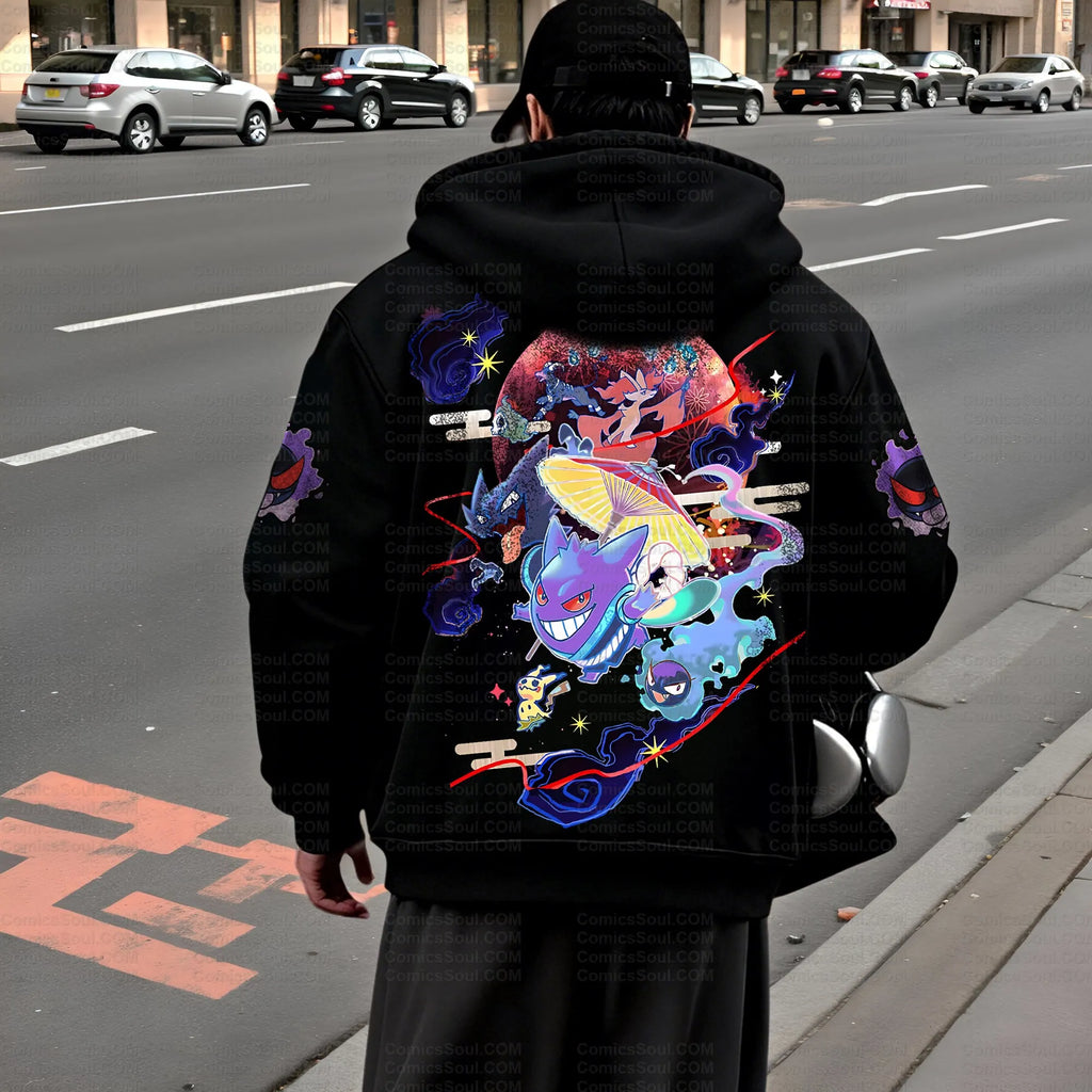 PKM-Unisex Graphic Streetwear Vintage Zipper Cardigan Plush Hoodie