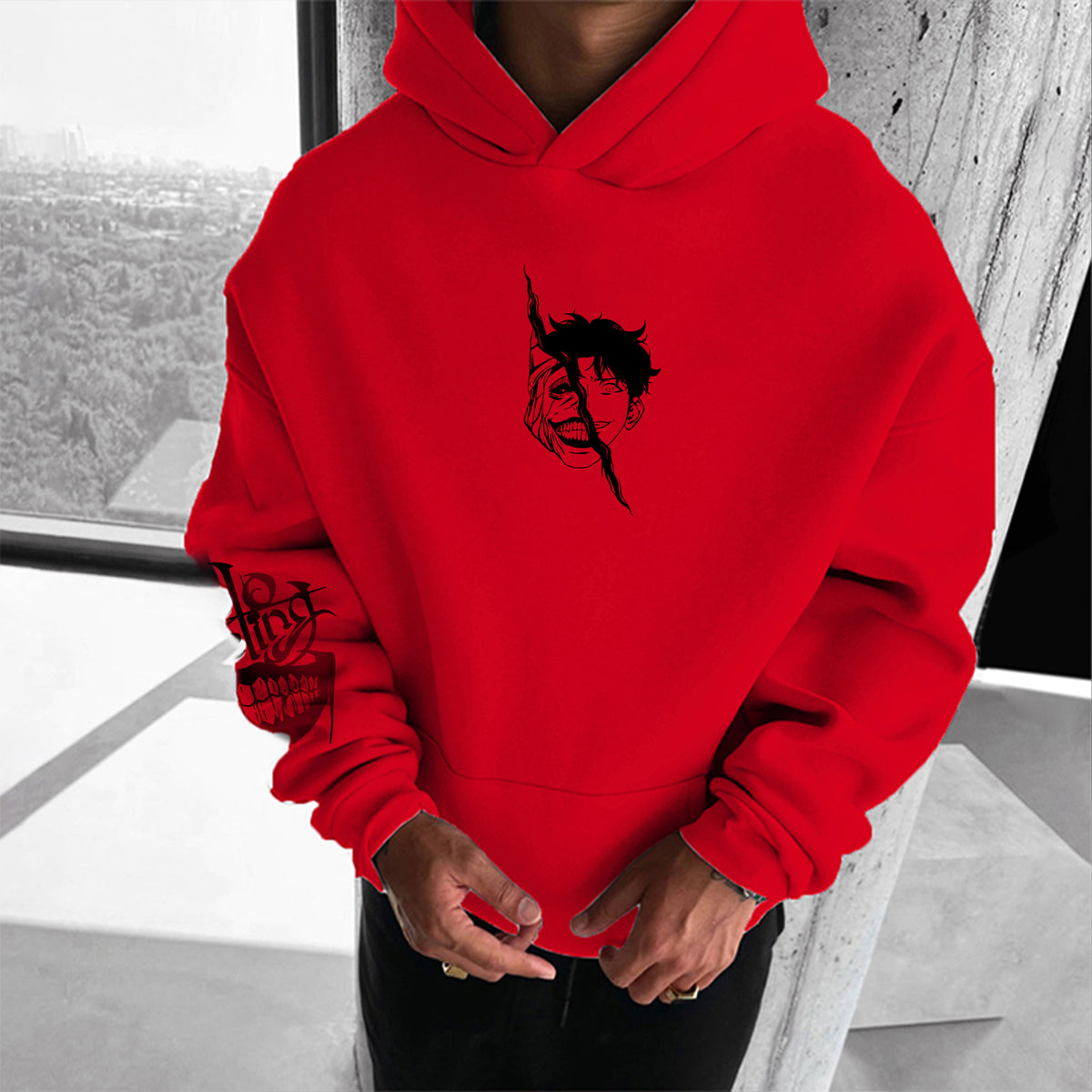 SL-Unisex Anime Graphic Streetwear Vintage Hoodie