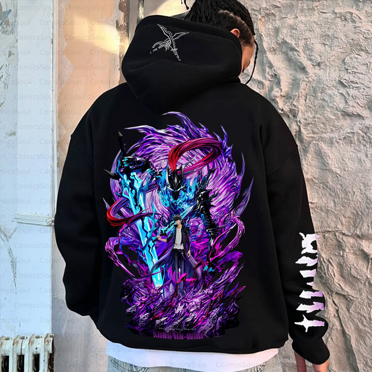 SL-Plus Velvet Unisex Anime Graphic Streetwear Vintage Hoodie
