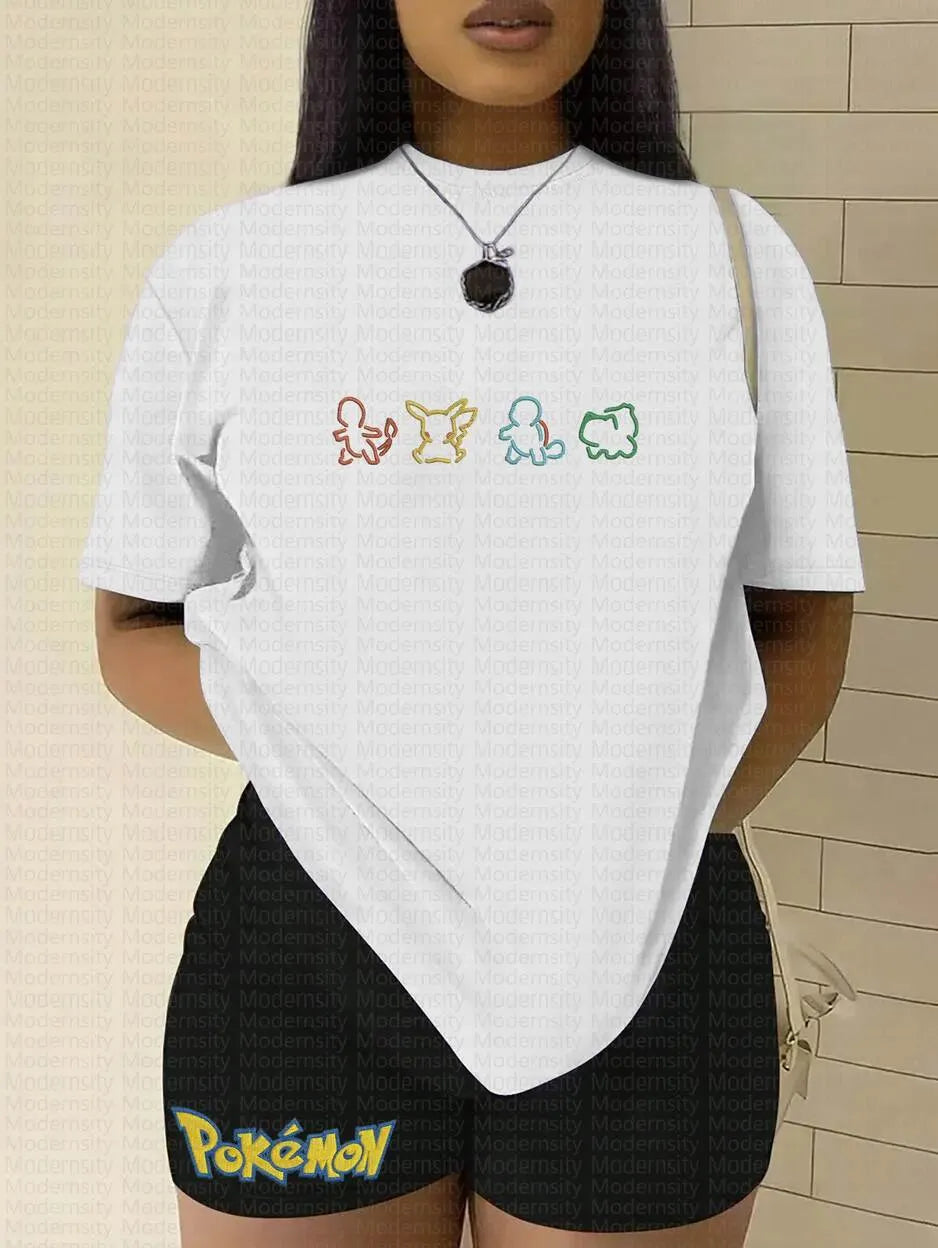 PKM-Anime Inspired Vintage Embroidered T-Shirt