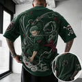One Piece Unisex Anime-Style Retro Corduroy Oversized T-Shirt