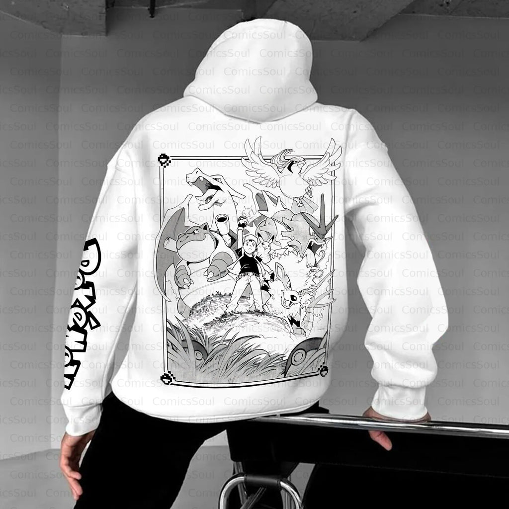 PKM-Unisex Anime Inspired Vintage Plush Hoodie