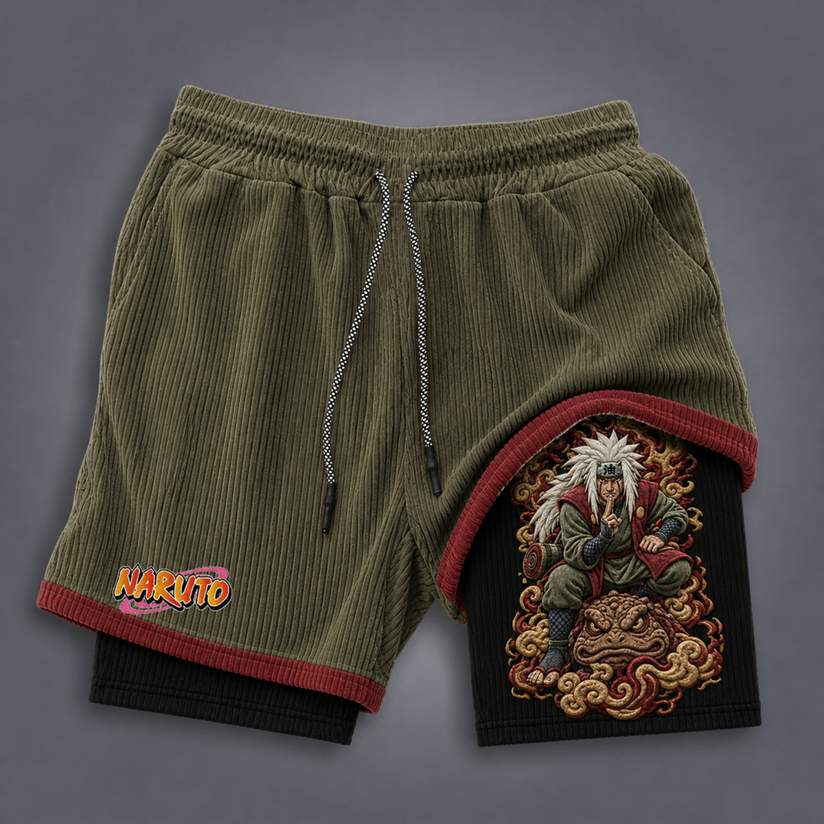 NINDO Unisex Double-layer Shorts With Anime Print