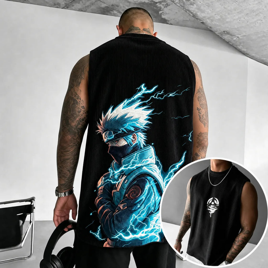 NINDO Unisex Anime-Style Retro Corduroy Tank Top