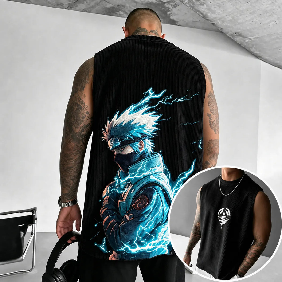 NINDO Unisex Anime-Style Retro Corduroy Tank Top
