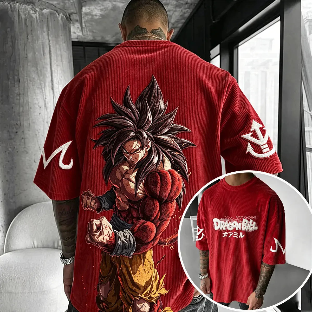 Dragon Ball Unisex Anime Inspired Vintage Corduroy T-Shirt