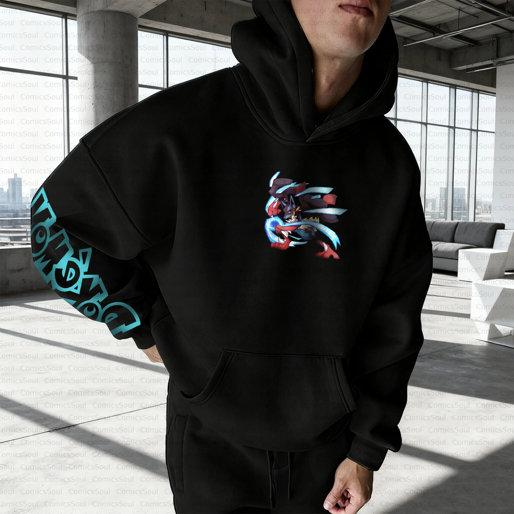 PKM-Unisex Anime Inspired Vintage Plush Hoodie