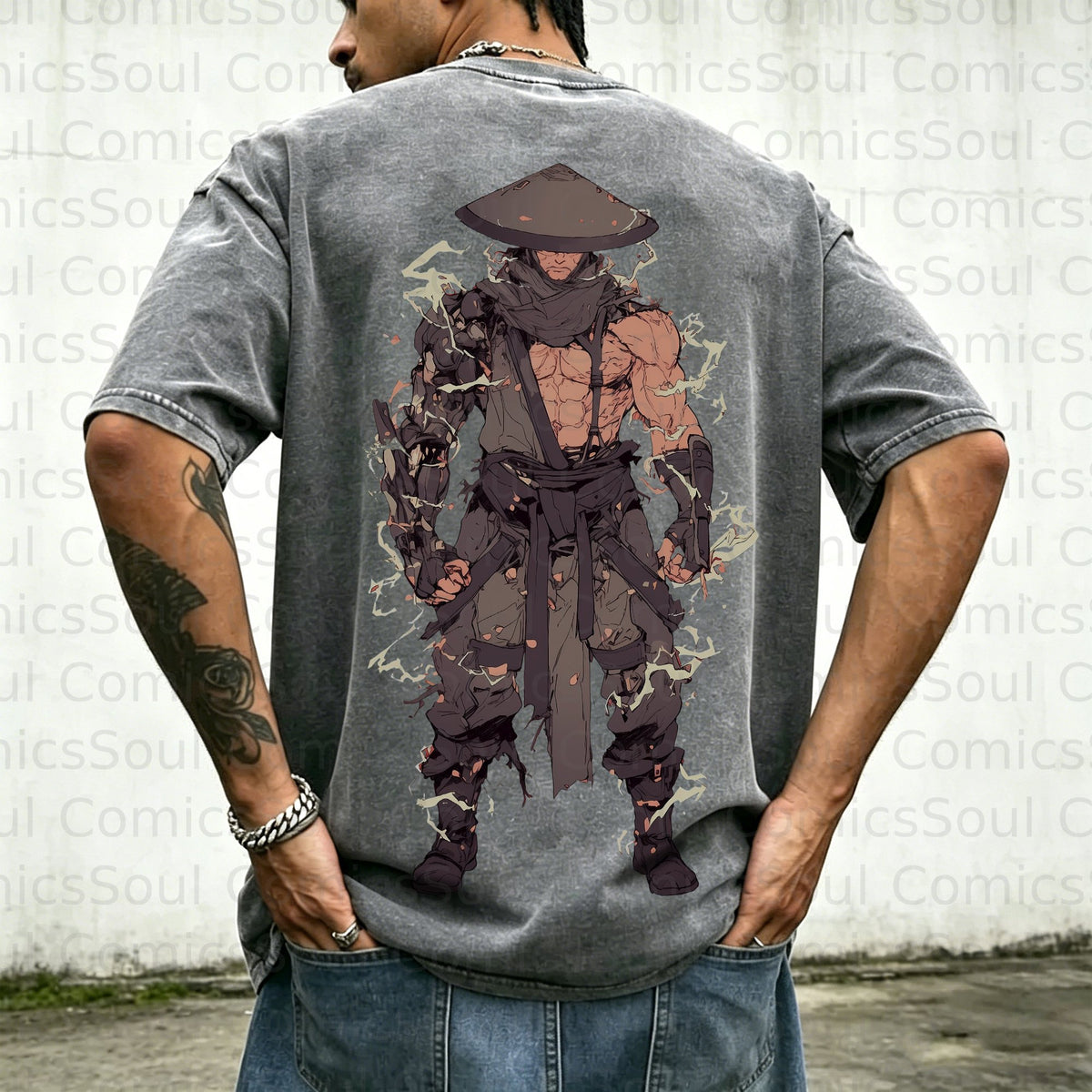 MK-Unisex Anime Inspired Vintage Washed T-Shirt
