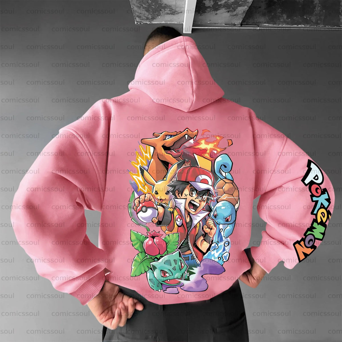 PKM-[Copy]Unisex Anime Graphic Streetwear Vintage Plush Hoodie