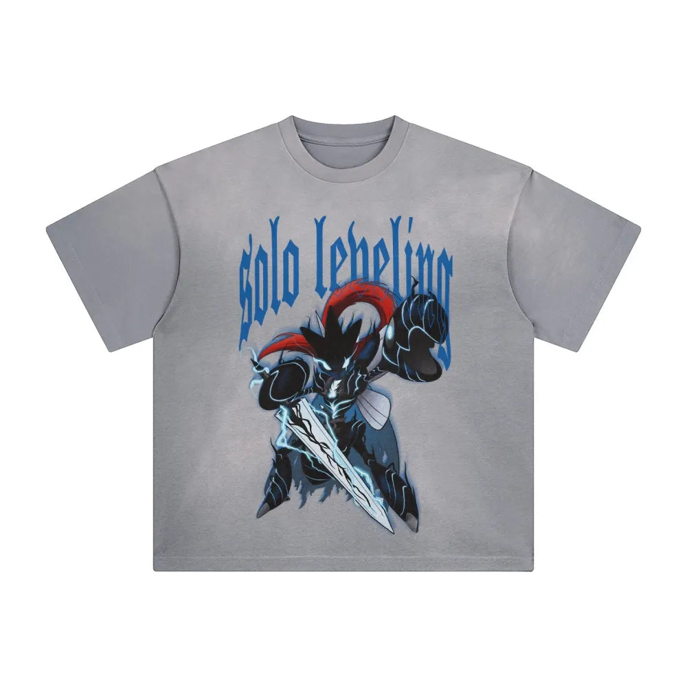 SL-Unisex Anime Inspired Washed  Vintage T-Shirt