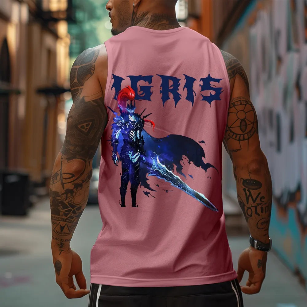 SL-Oversized Anime Print Gym Tank Top