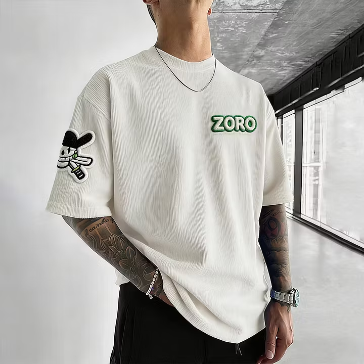 NINDO Unisex Anime Inspired Vintage Corduroy T-Shirt