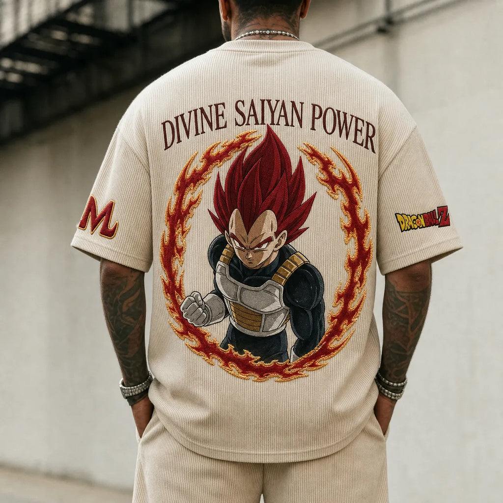 Dragon Ball Unisex Short-Sleeve Corduroy T-Shirt With Anime Print