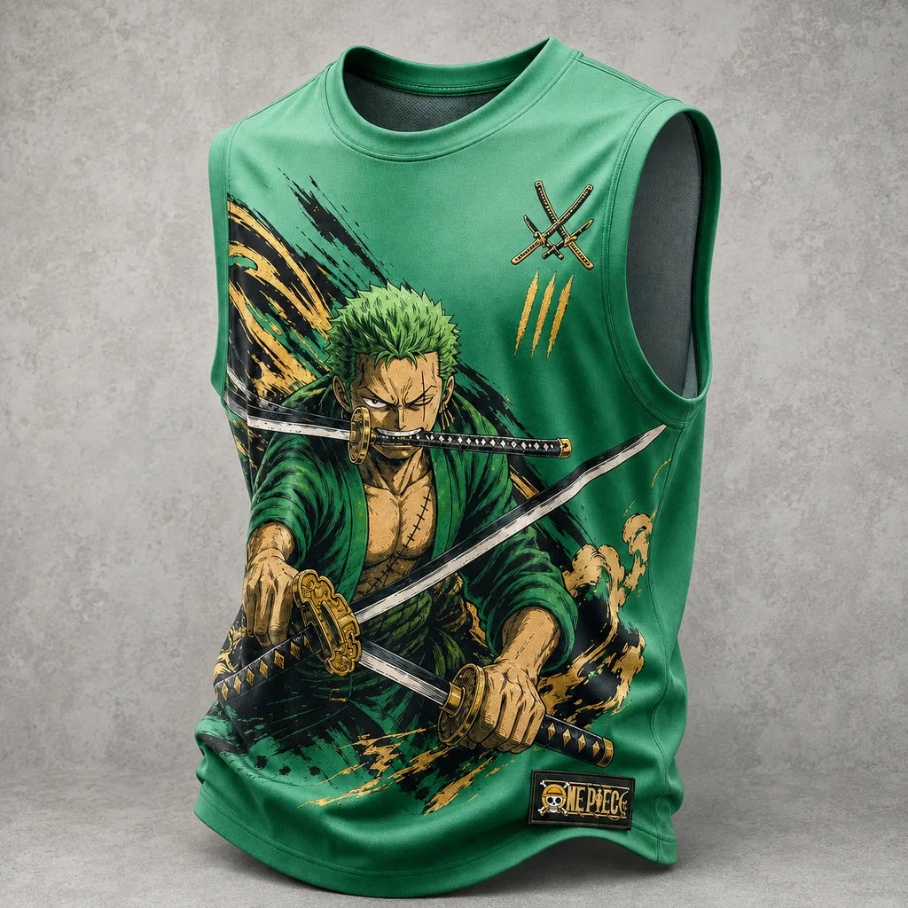 One Piece Pirate Crew Graphic Crew-Neck Tank Top