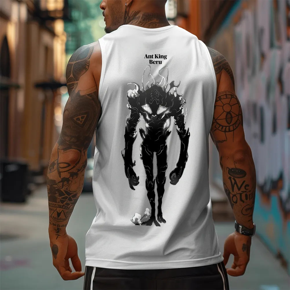 SL-Oversized Anime Print Gym Tank Top