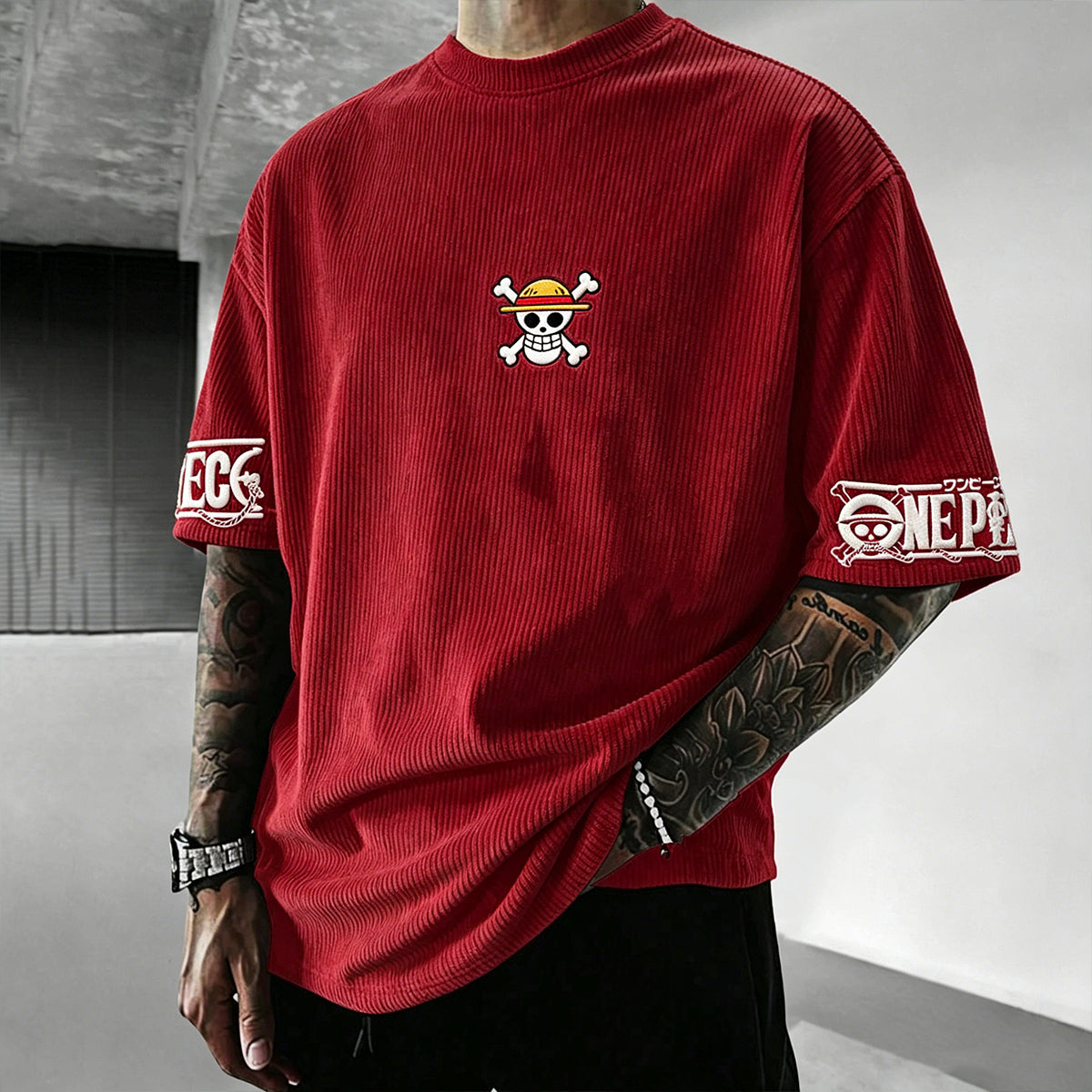One Piece Unisex Anime Inspired Vintage Corduroy T-Shirt