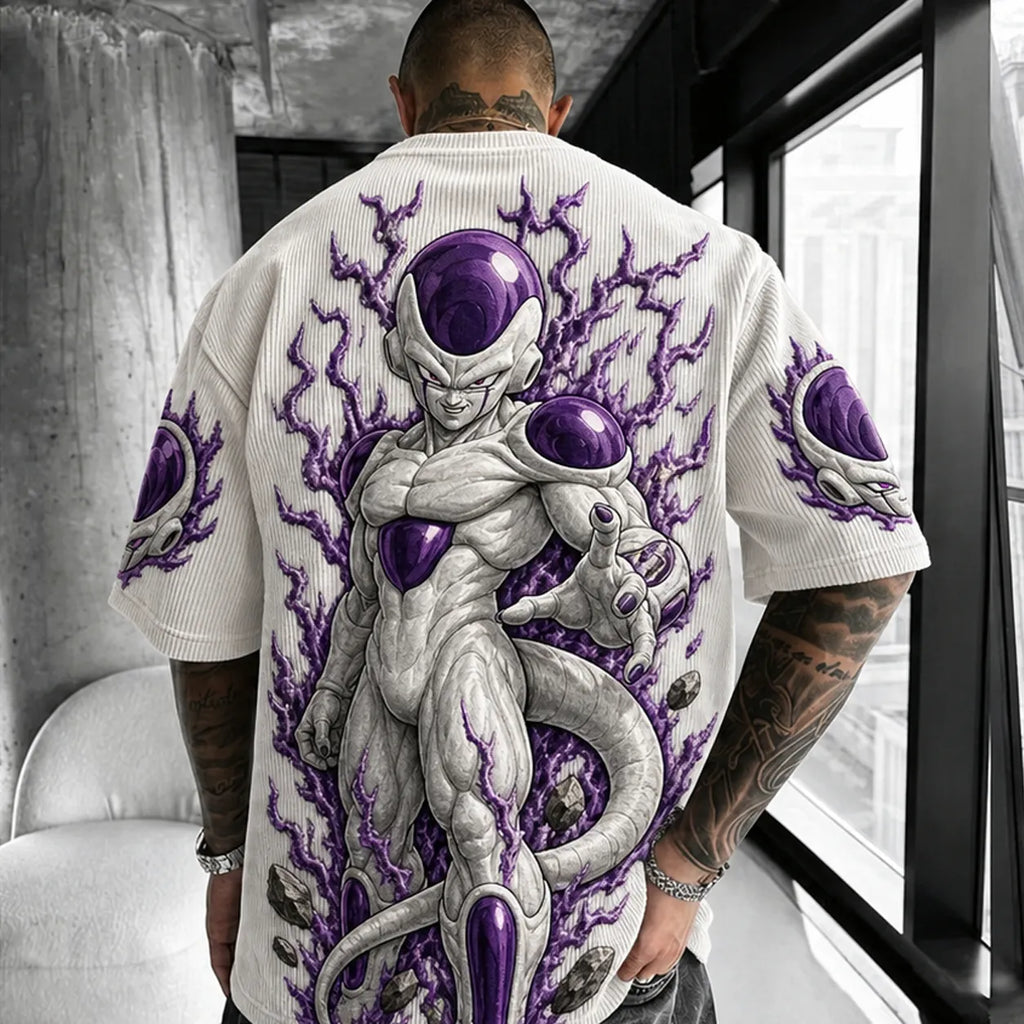 Dragon Ball Unisex Anime-Style Retro Corduroy Oversized T-Shirt