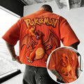Pokémon Unisex Anime-Style Retro Corduroy Oversized T-Shirt