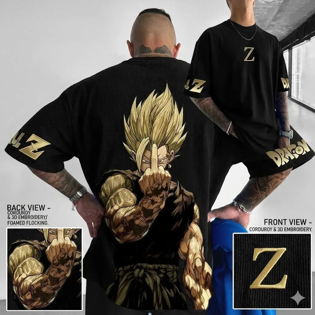 Dragon Ball Unisex Anime Inspired Vintage Corduroy T-Shirt