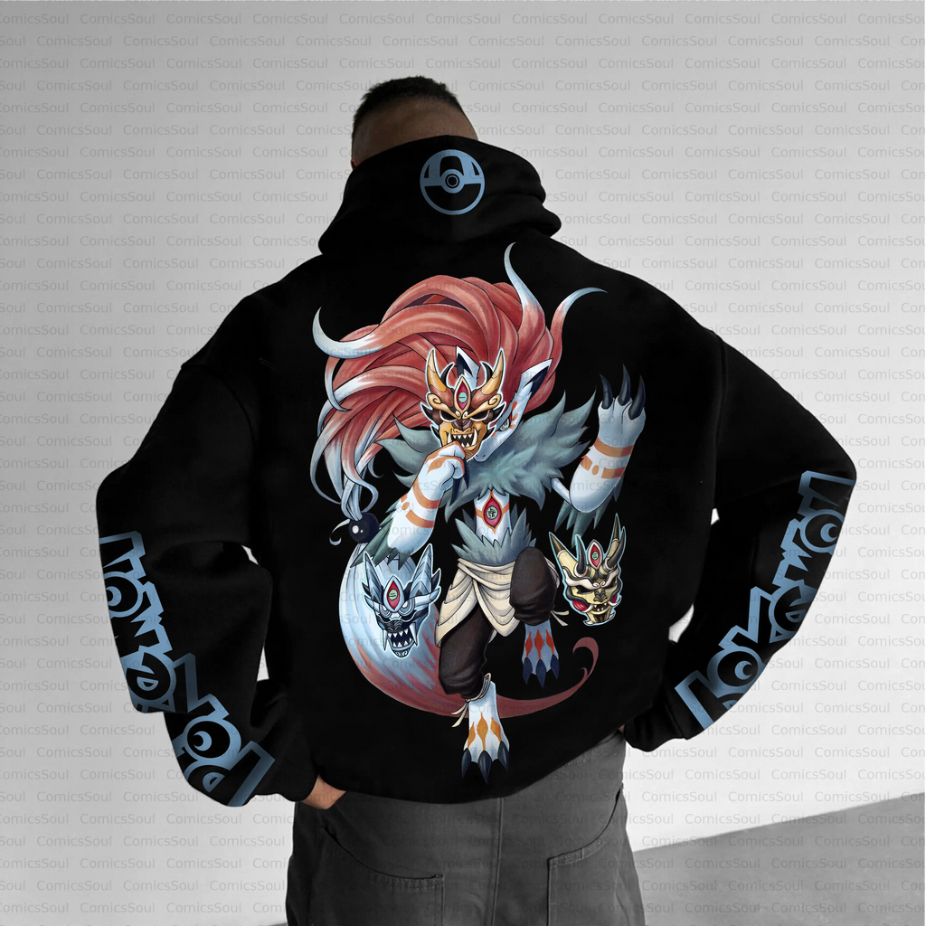 PKM-Unisex Anime Inspired Vintage Plush Hoodie