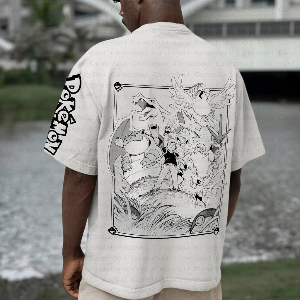 PKM-Unisex Anime Inspired Vintage T-Shirt