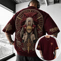 NINDO Unisex Anime-Style Retro Corduroy Oversized T-Shirt