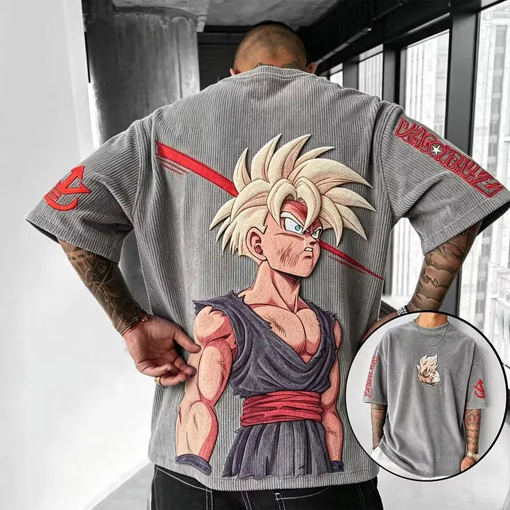 Dragon Ball Unisex Anime Inspired Vintage Corduroy T-Shirt