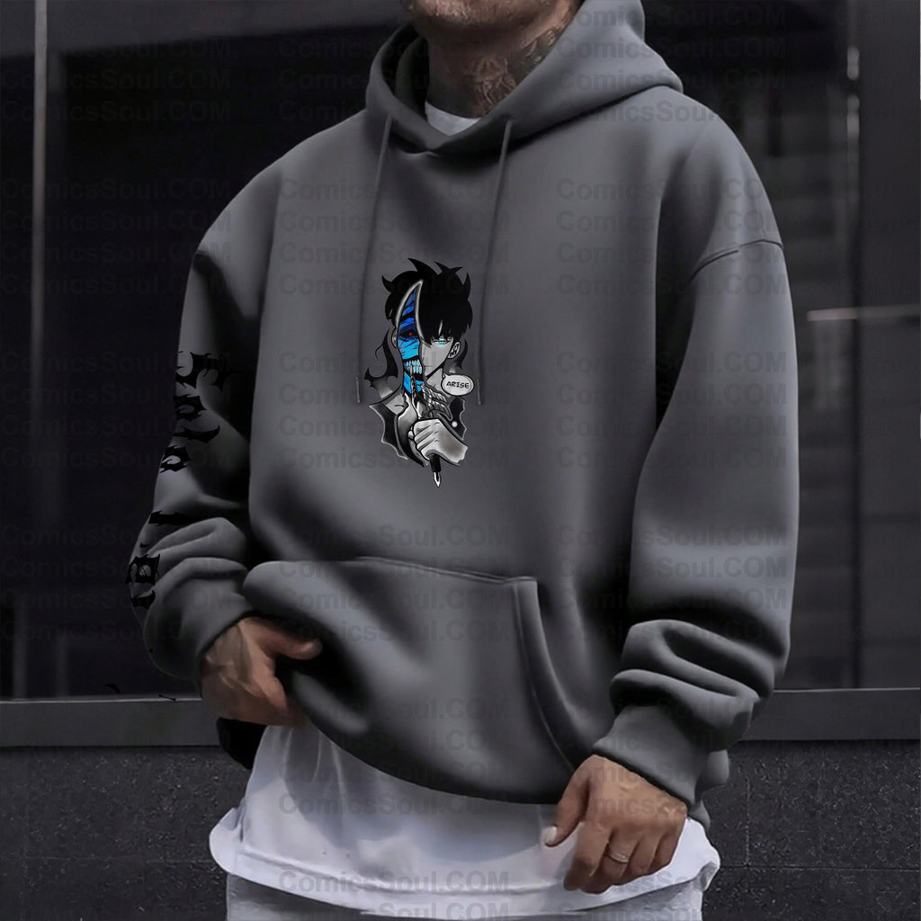 SL-Unisex Anime Graphic Streetwear Wintage Plush Hoodie