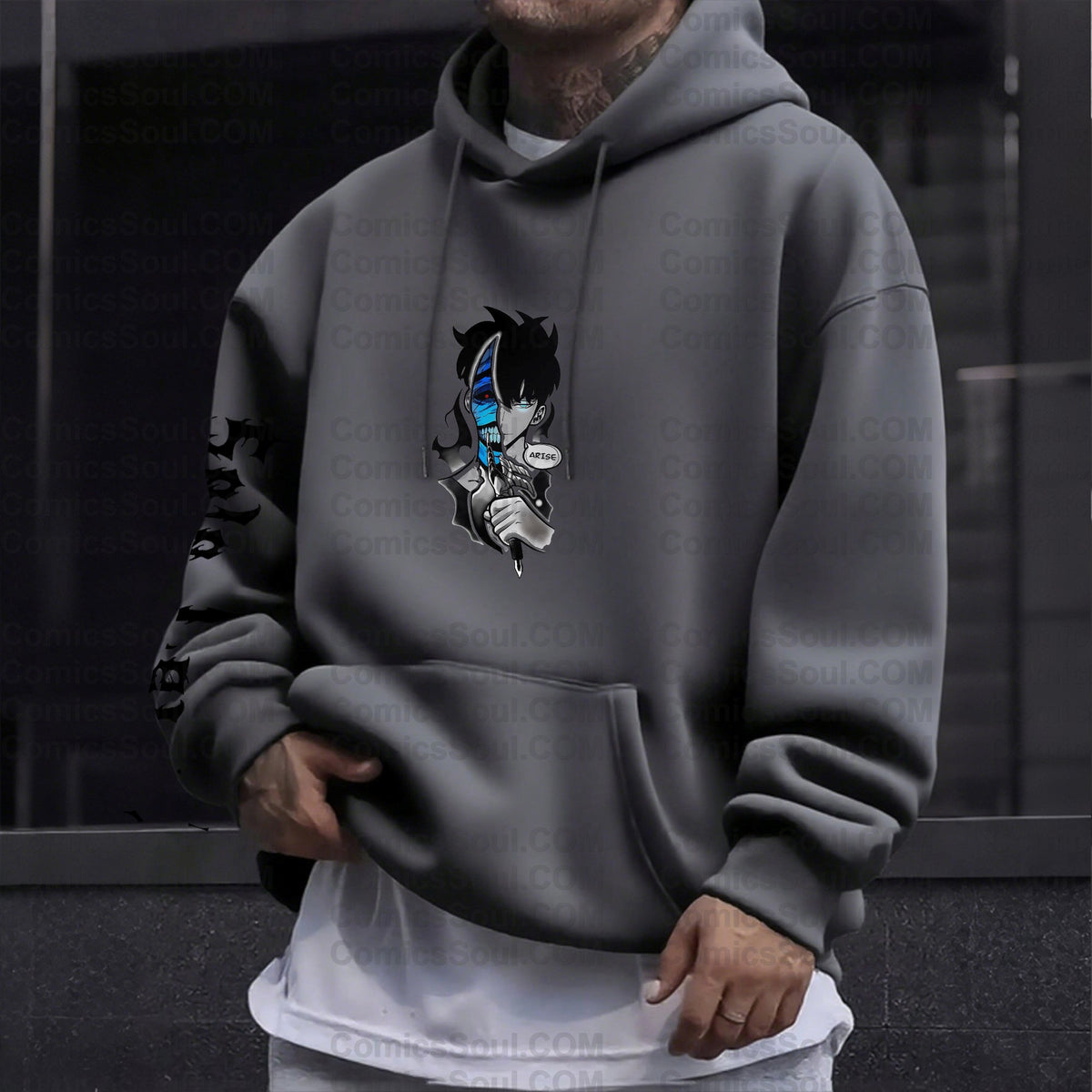 SL-Unisex Anime Graphic Streetwear Wintage Plush Hoodie