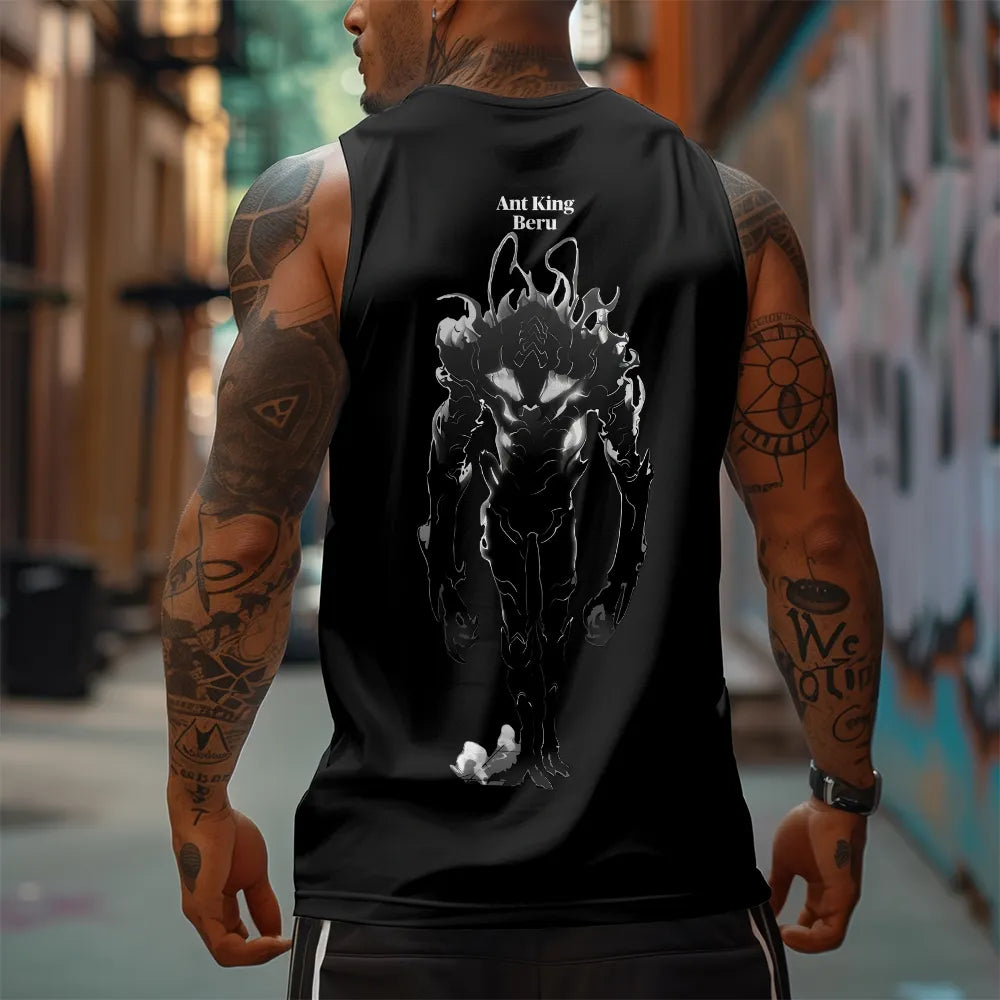 SL-Oversized Anime Print Gym Tank Top