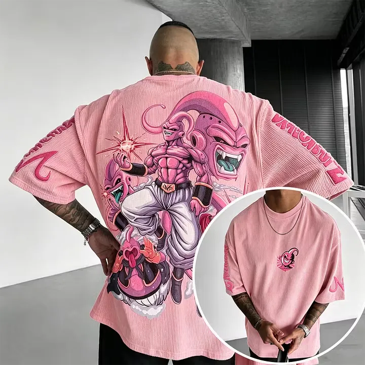 Dragon Ball Men's Oversized Graphic Print Short Sleeve T-Shirt
