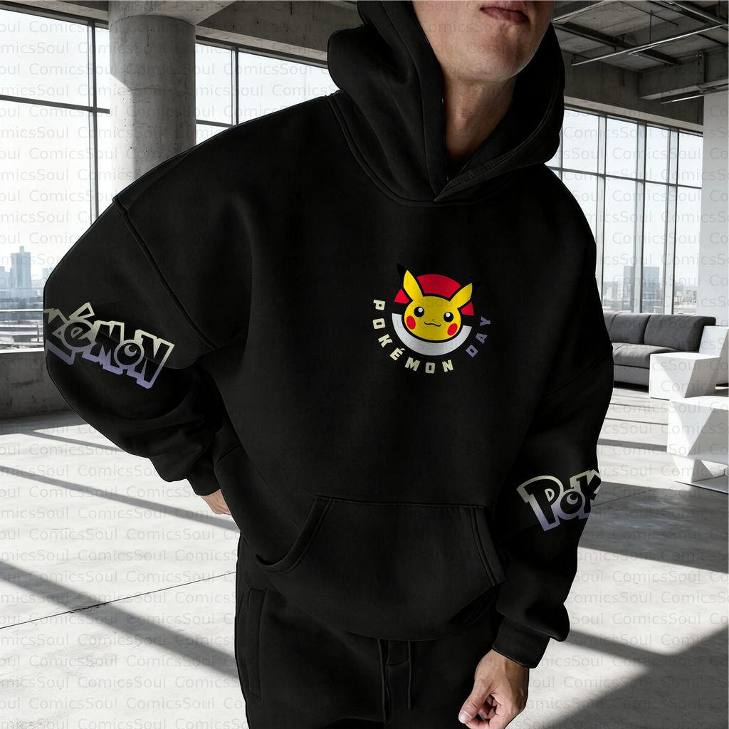 PKM-Unisex Anime Inspired Vintage Plush Hoodie
