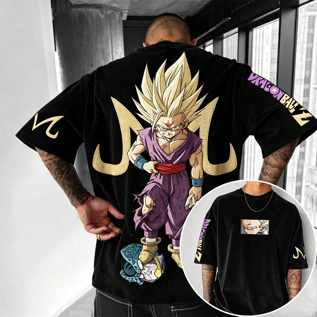 Dragon Ball Unisex Anime Inspired Vintage Corduroy T-Shirt
