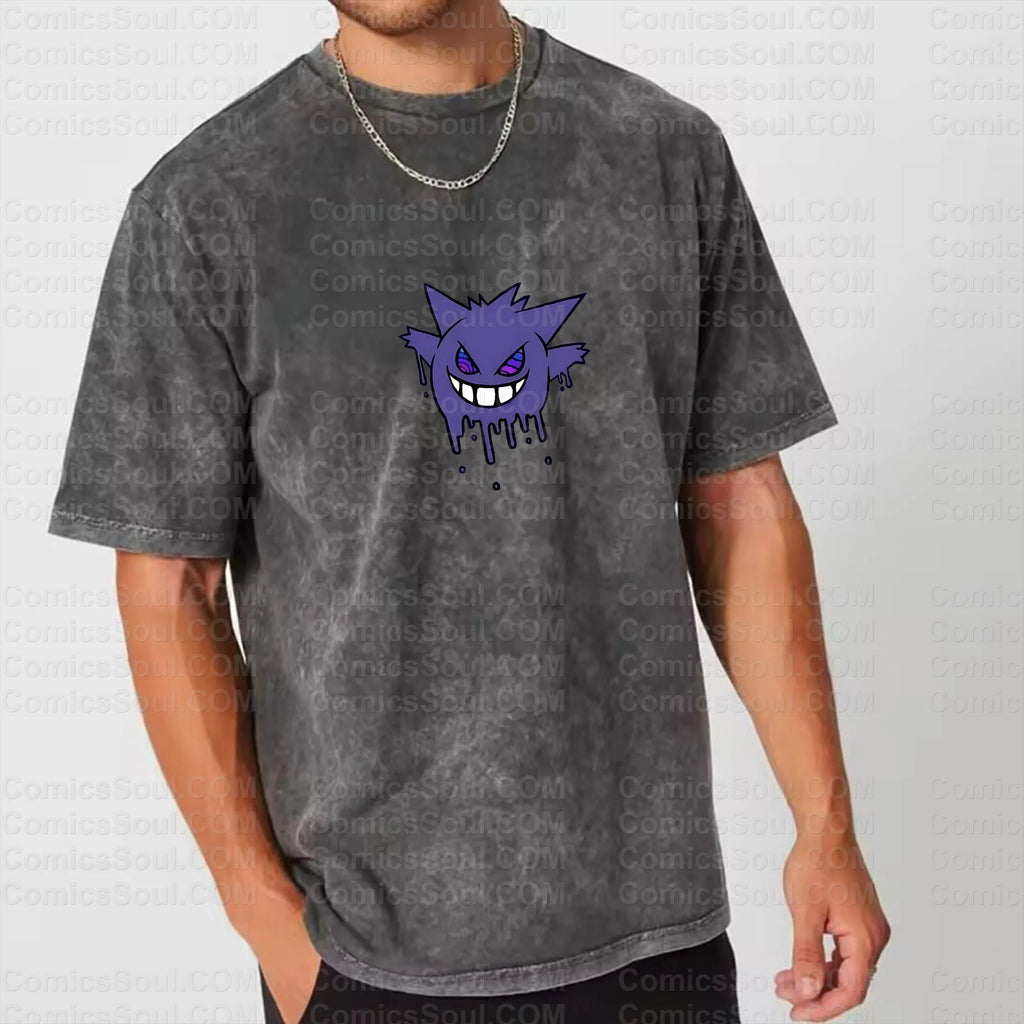 PKM-Vintage 3D Direct Inkjet Printed Washed Unisex T-Shirt
