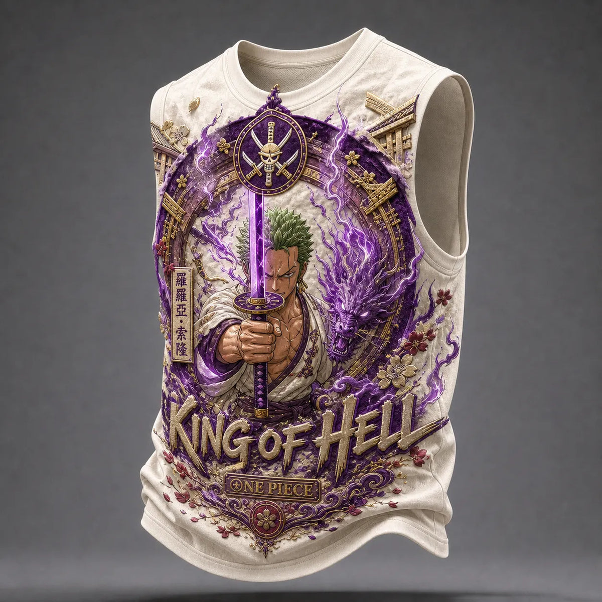 One Piece Pirate Crew Graphic Crew-Neck Tank Top