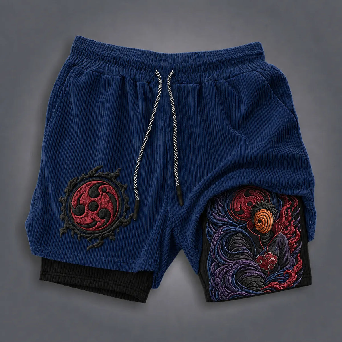 NINDO Unisex Double-layer Shorts With Anime Print