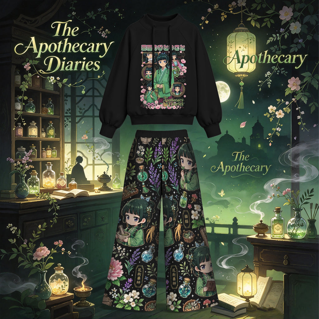 The Apothecary Diaries vintage hoodie and shorts set