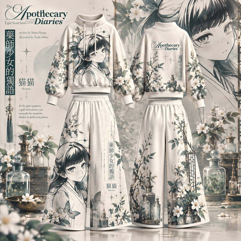 The Apothecary Diaries vintage hoodie and shorts set