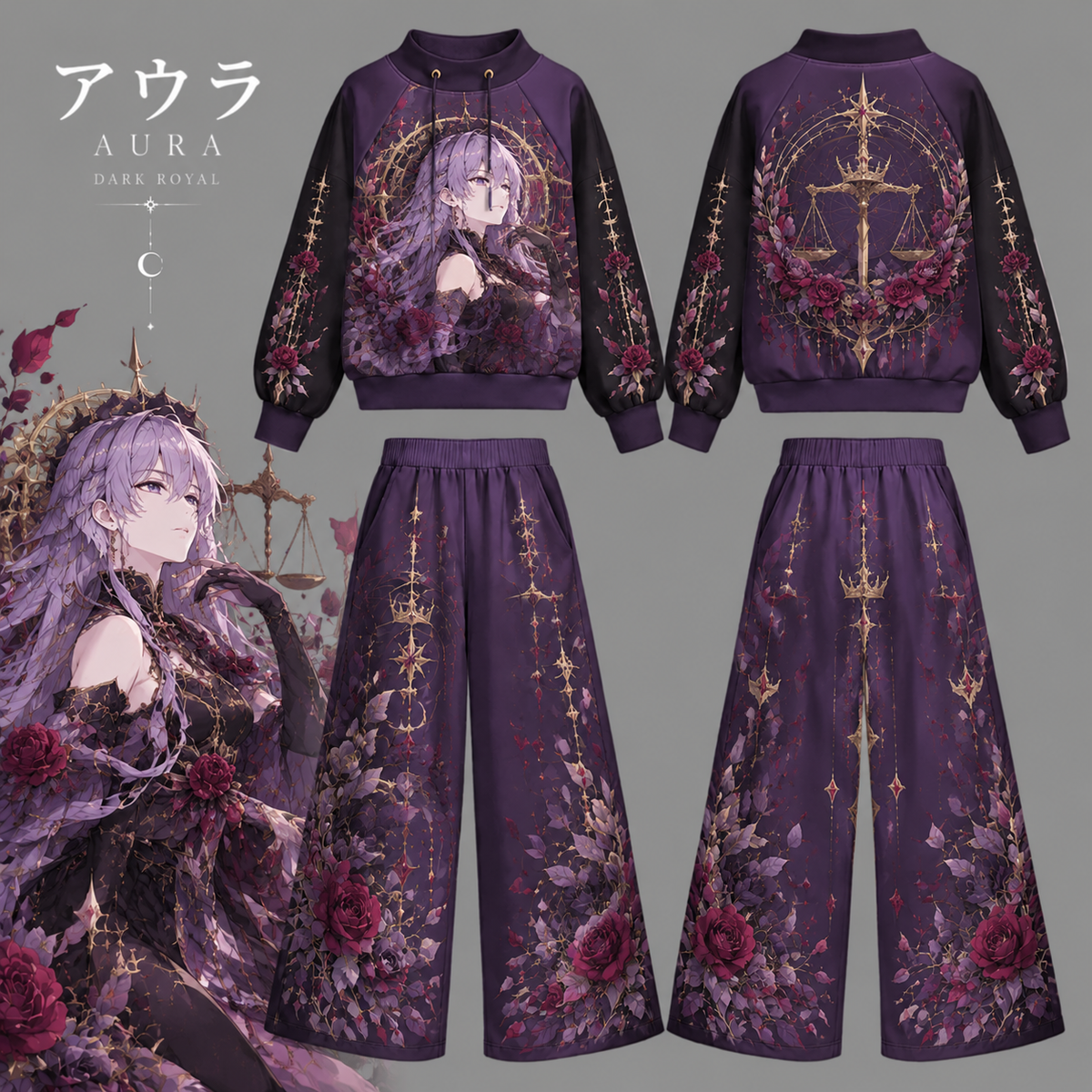 frieren vintage hoodie and shorts set