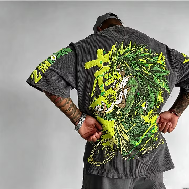Dragon Ball Unisex Anime Inspired Vintage Corduroy T-Shirt