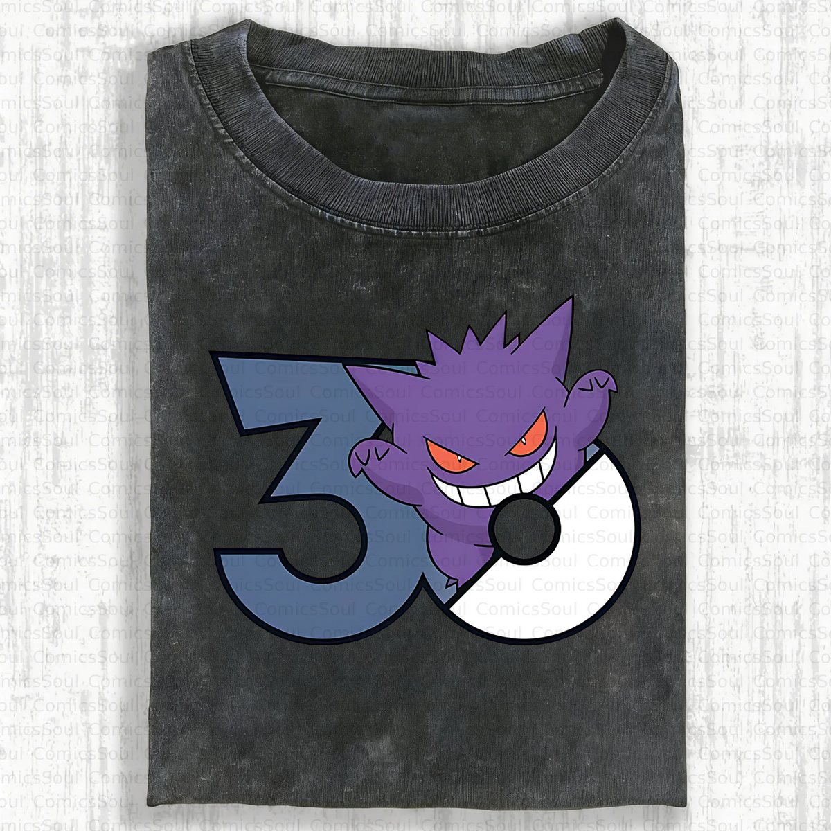 PKM-Unisex Anime Inspired Vintage Washed T-Shirt