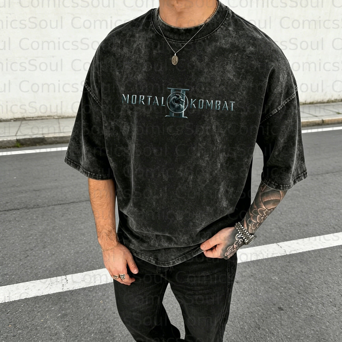 MK-Unisex Anime Inspired Vintage Washed T-Shirt